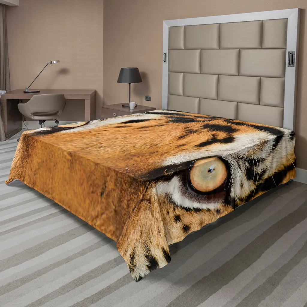 Lenzuolo Arancione Nero ABAKUHAUS Tigre 266x260 cm - Qualità Premium