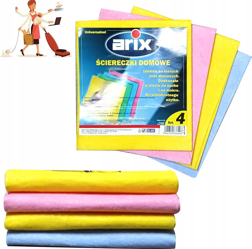 4er Set Staubtücher, Waschtücher, Küchentücher, Universal, saugfähig