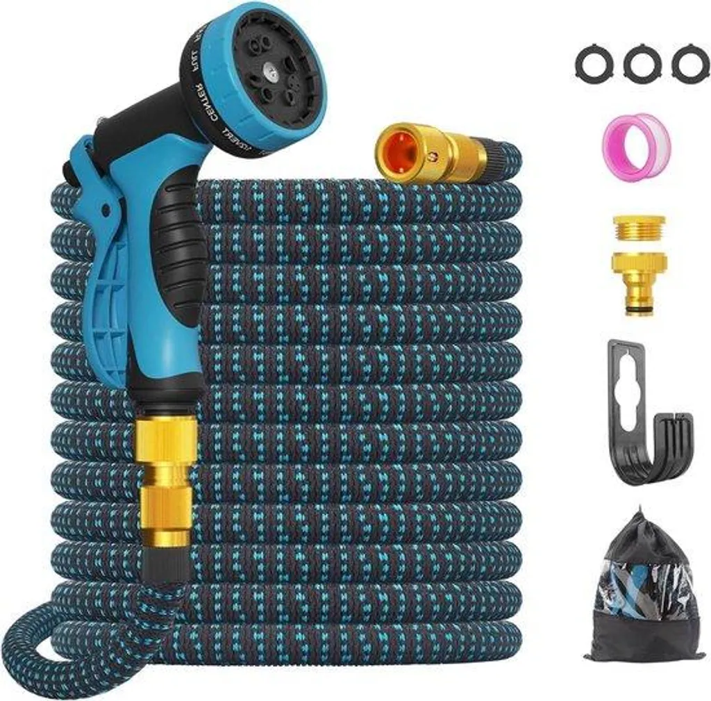 Tuyau d'arrosage rétractable 15 mètres souple pour balcon et terrasse