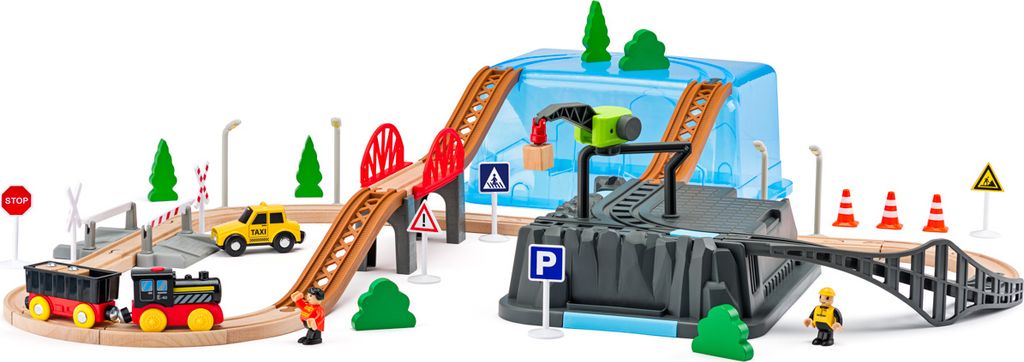 Eisenbahngleis im Karton - Bergbauset, 54 Teile Produktbild 