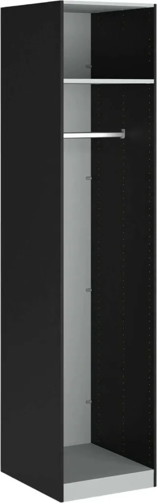 Armoire Noire Haute 219 cm Kaihime, Design Gain de Place 58x219 cm