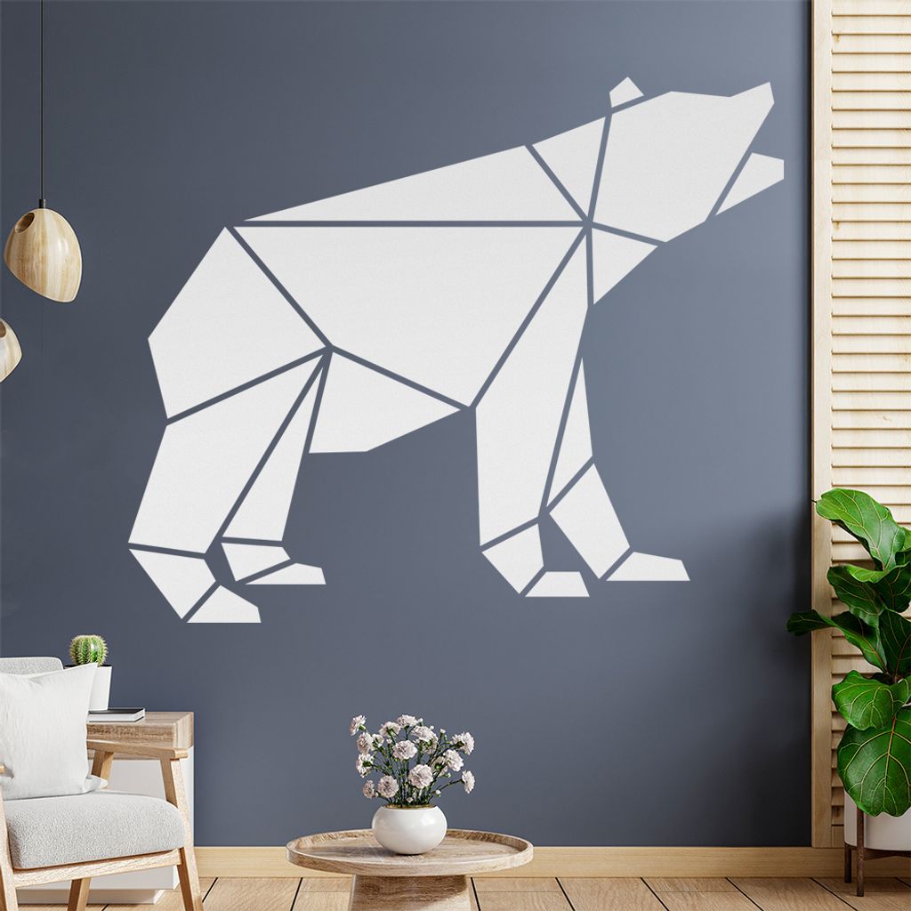 Papierfalten Bär Wandtattoo Wandaufkleber Wall Sticker - Dekoration, Küche, Wohnzimmer, Schlafzimmer, Badezimmer