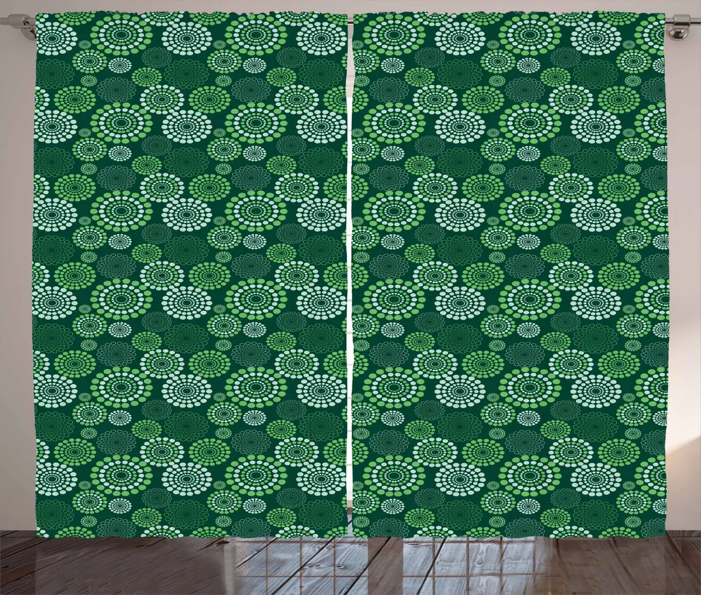 Tenda Lavabile 280x175 ABAKUHAUS Verde Pois - Pratica e Colorata