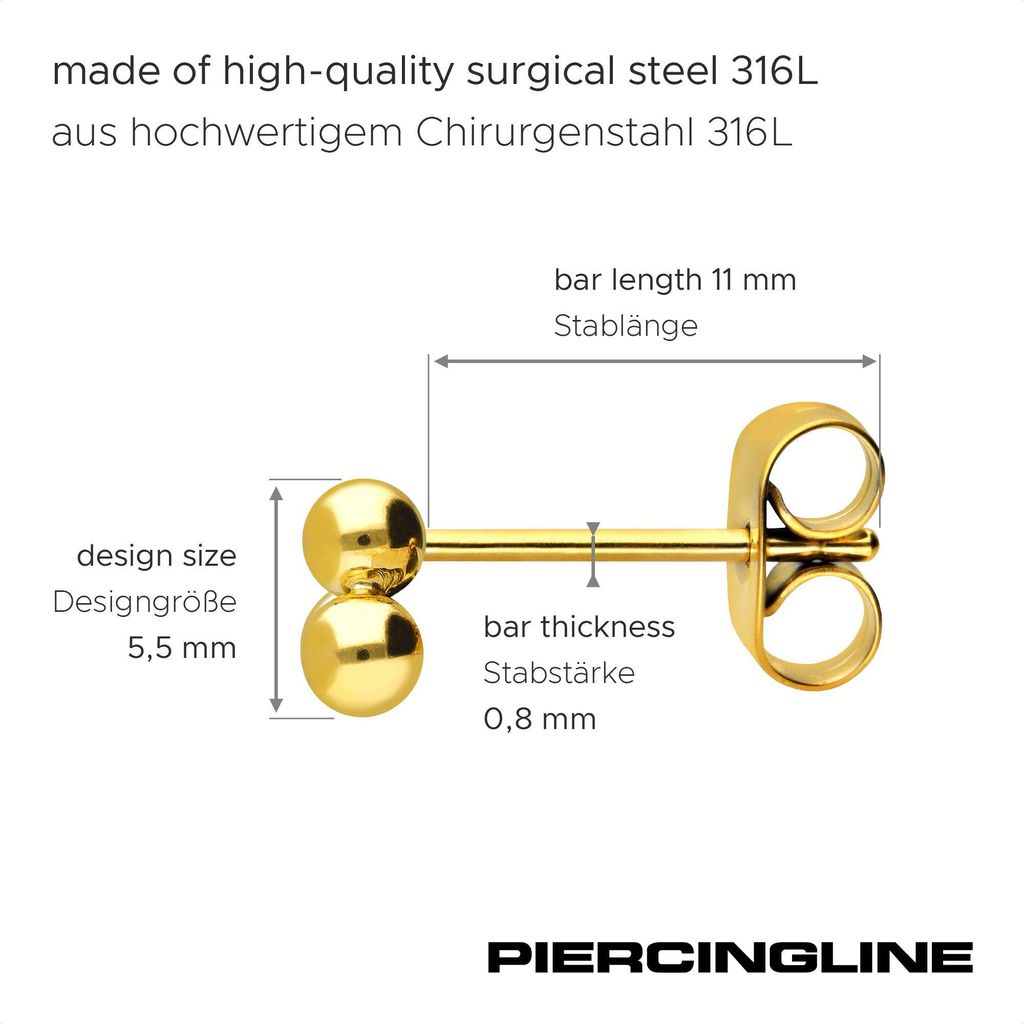 Chirurgenstahl Ohrstecker 3 KUGELN Produktbild 