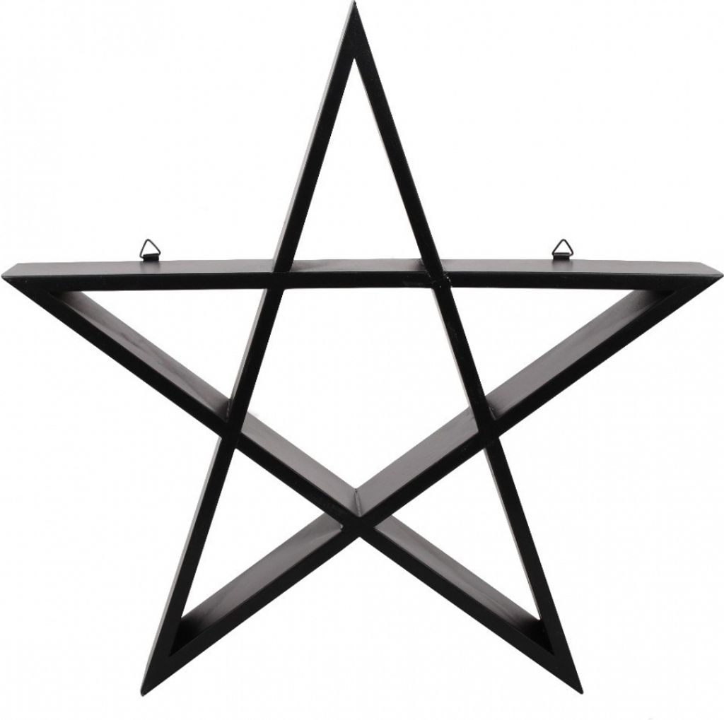 Schwarzes Pentagramm Wandregal 40cm Produktbild 