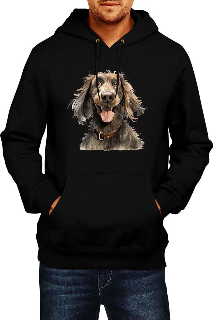 Herren Kapuzenpullover Funny Dogs Breeds Cocker Spaniel Dog Breed, Man M / Schwarz