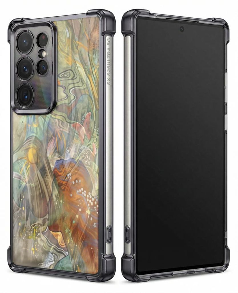 Personalisierte Hülle mit Bild für Samsung Galaxy S24 FE Elektroplattiert TPU Stoßdämpfer Handyhülle mit Abstraktes künstlerisches farbenfroh...