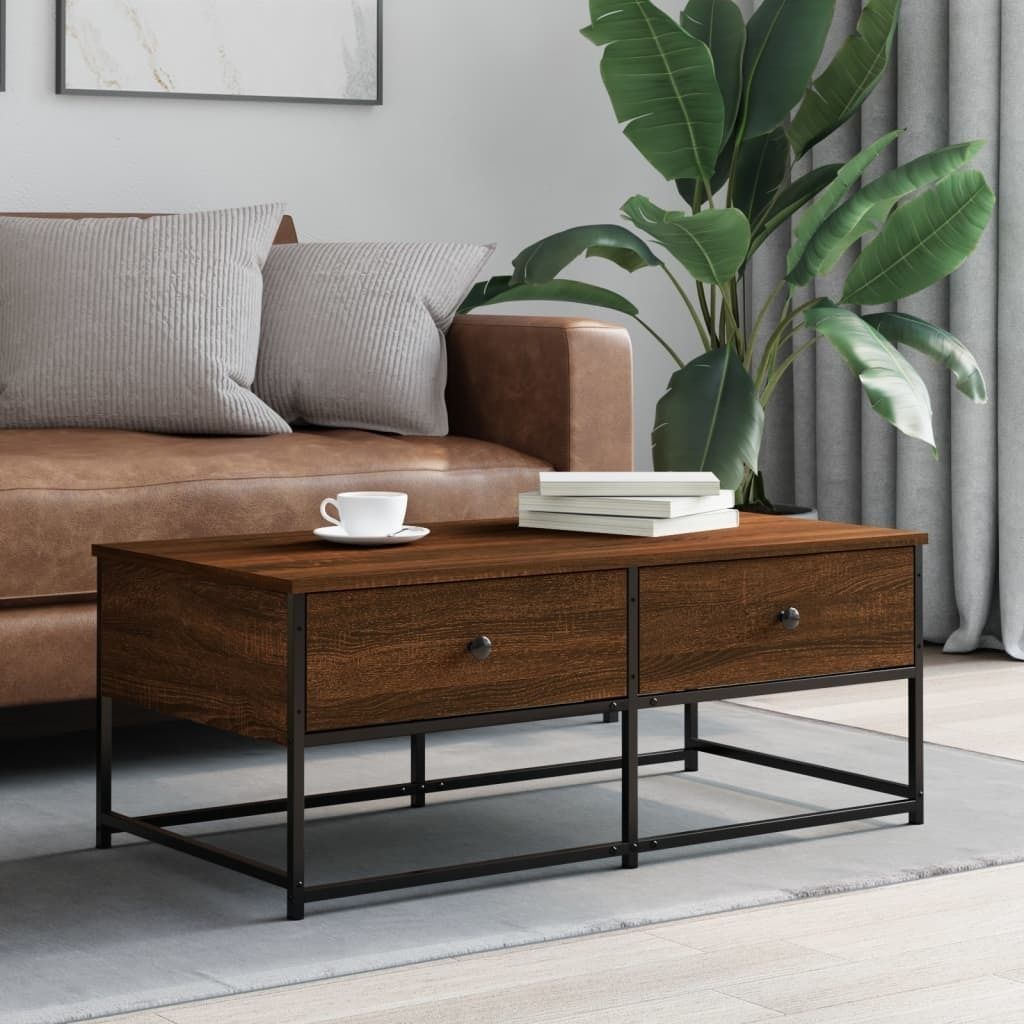 "2026 Promotion" Couchtisch Wohnzimmer - Kaffeetisch - Braun Eichen-Optik 100x51x40 cm Holzwerkstoff - Sofatisch CC29816