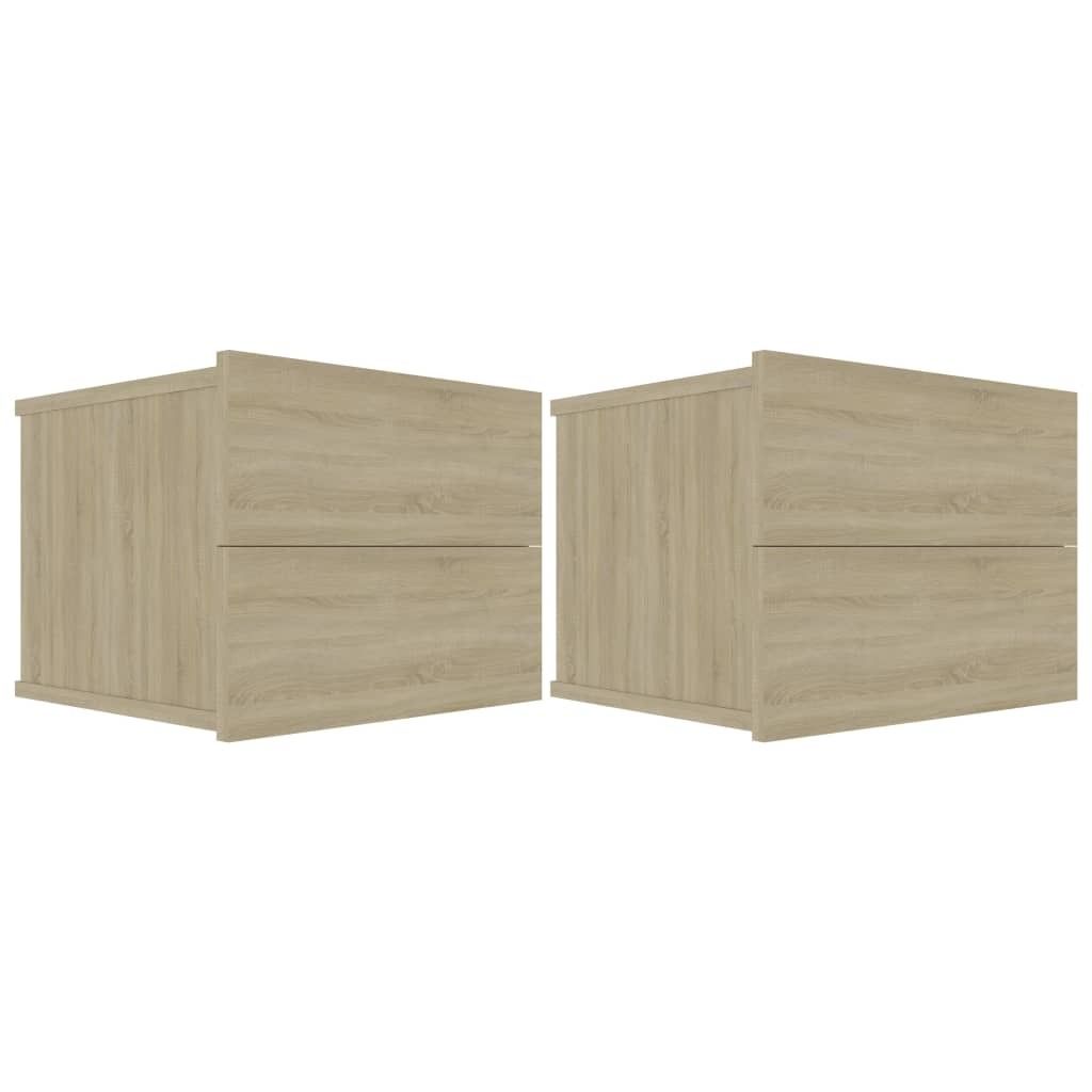 Möbel Nachttisch, 2er Set, Beistelltisch, - multifunktional& Moderne - Sonoma-Eiche 40x30x30 cm Holzwerkstoff - Nachttische & -schränke CLORIS339...