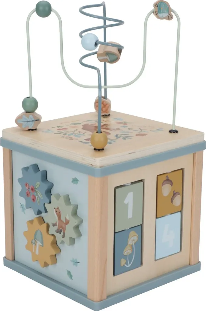 Cube bois multi-activités Little Dutch bleu clair Forest Friends chic