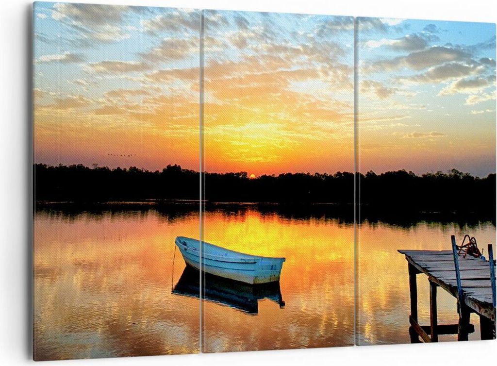 Bild auf Leinwand - Leinwandbild - Landschaft Sommer Meer - 165x110cm - Wand Bild - Wanddeko - Leinwanddruck - Bilder - Kunstdruck - Wanddekoration...