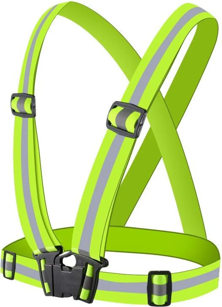Imbracatura riflettente per bici, moto, corsa, gilet riflettente, giallo