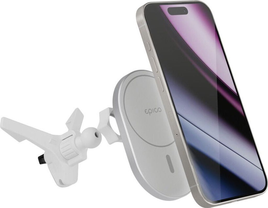 Epico Ellipse Wireless Car Charger - MagSafe kompatibel - Stříbrná