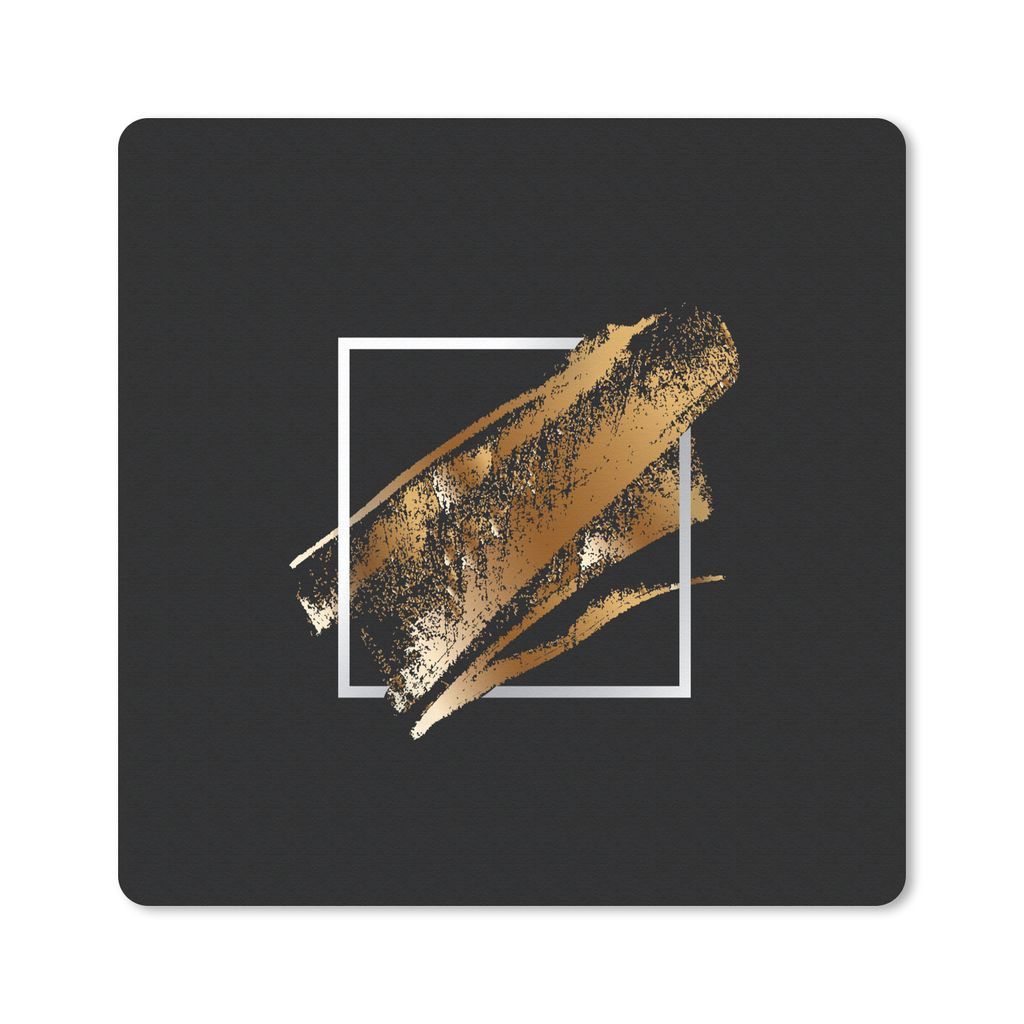 MuchoWow Mauspad Mousepad Goldene Farbstreifen mit schwarzem Hintergrund 30x30 cm - Mousepads - Maus Mat - Pad - Mausunterlage - Gaming
