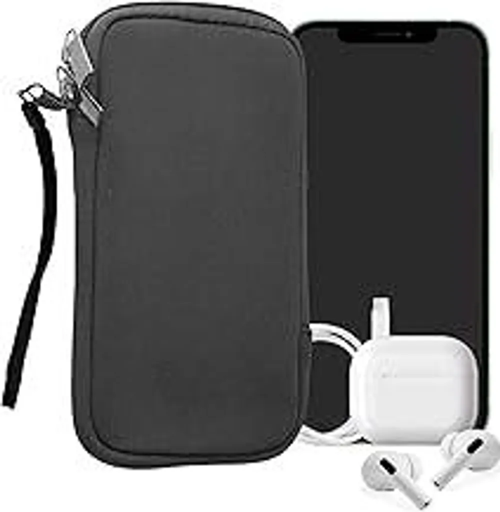 Sacco Porta Cellulare kwmobile in Neoprene L 6.5 Grigio | Anti-graffio