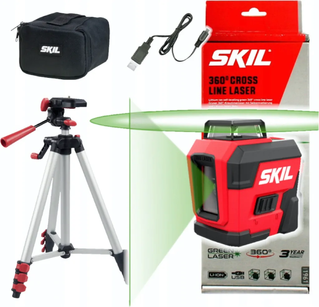 Laser 360° Skil 1961 DA haute visibilité verte 30m et trépied inclus