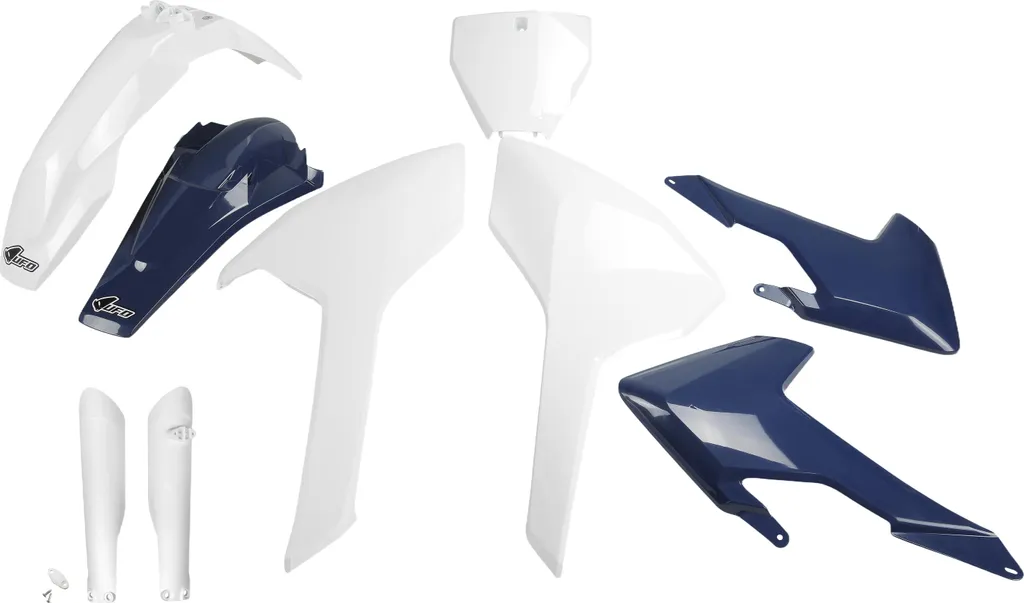 Kit carénage UFO Husqvarna FC TC 125-450 2016-2018 blanc et bleu 9 pièces