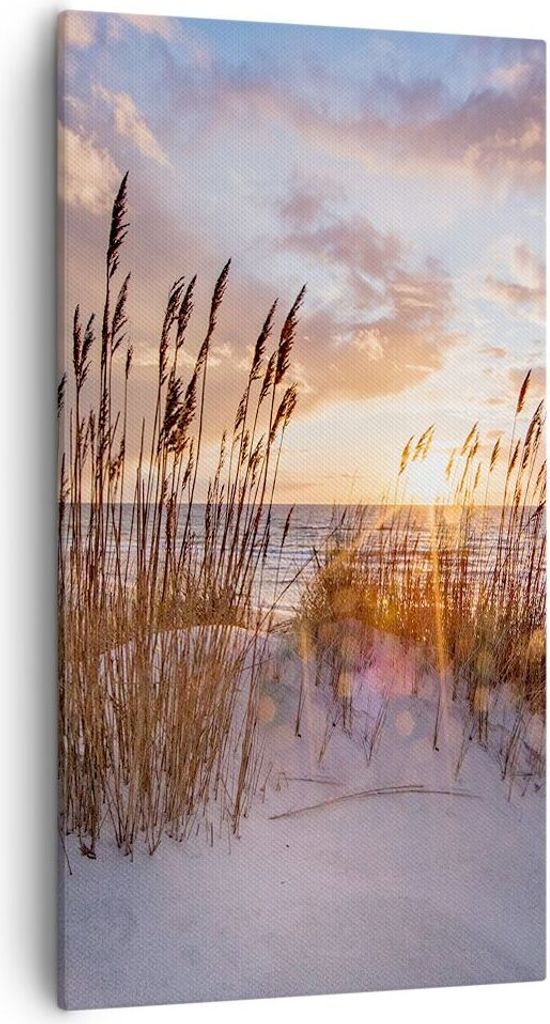 Bild auf Leinwand - Leinwandbild - Einteilig - Westen auf der Strand - 55x100cm - Wand Bild - Wanddeko - Wandbilder - Leinwanddruck - Bilder - Wand...