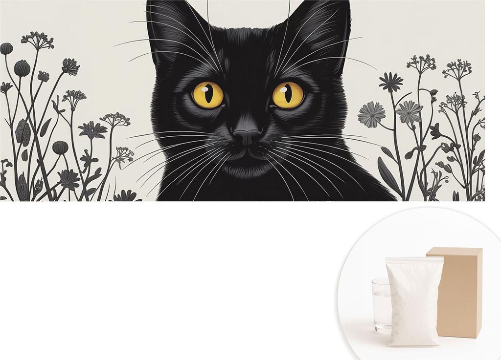 Fototapete - Wandbilder für Wohnzimmer - 208x146 cm - Dekorative Wandfolie - Modernes Design für Wanddekoration - Tapeten für Innenräume - Katz...