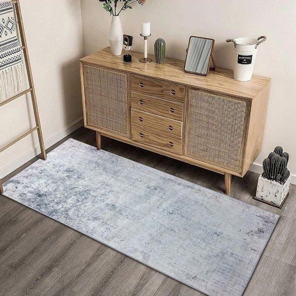 Antislip-Tapetenroller für Eingangsbereich, Wohnzimmer und Schlafzimmer, Waschbar, 60 x 180 cm, Hellgrau/Braun
