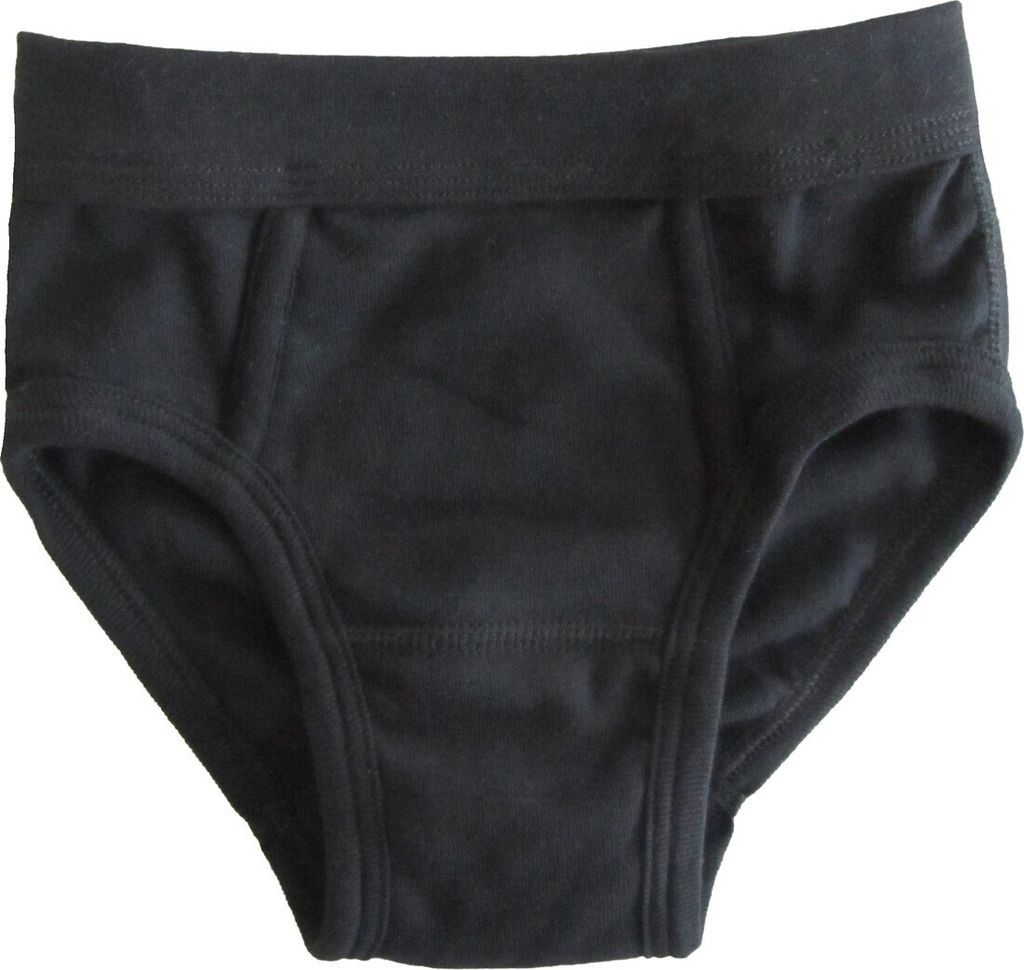 HERMKO 2840 Jungen Slip mit Weichbund aus reiner Baumwolle, Farbe:schwarz, Größe:128