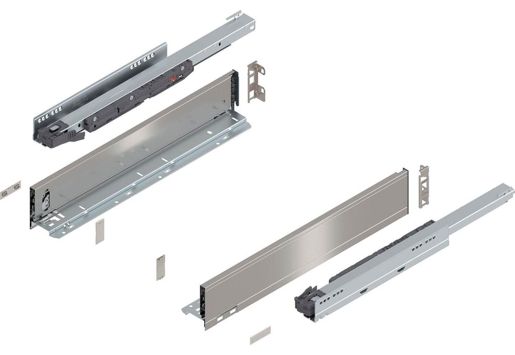 Blum Legrabox pure H M Schubladenschienen Set | 1 Paar, 40kg 500mm | Tip On Vollauszug, inox
