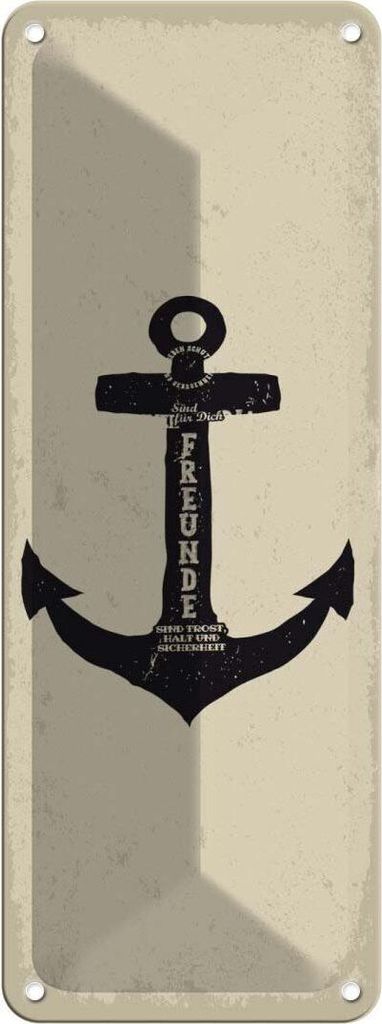 vianmo Blechschild 27x10 cm Freunde Anker Trost Halt Sicherheit Spruch Zitat