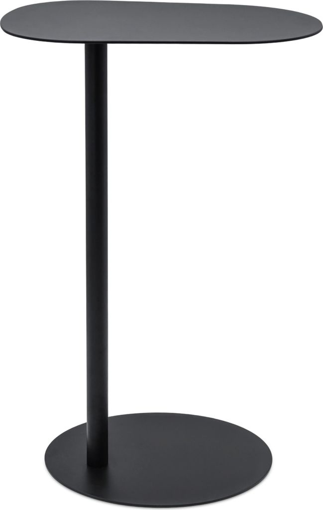 Metall bijzettafel ovaal, mat zwart - 35 x 25 cm - Productafbeelding 
