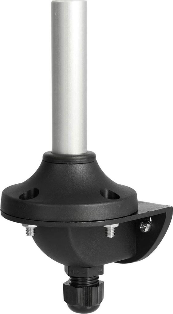 STEX24 Wandsockel mit Halter 110,0mm für Signalsäule schwarz / silber, 50/70mm mit Kabelverschraubung, SH100/231 107