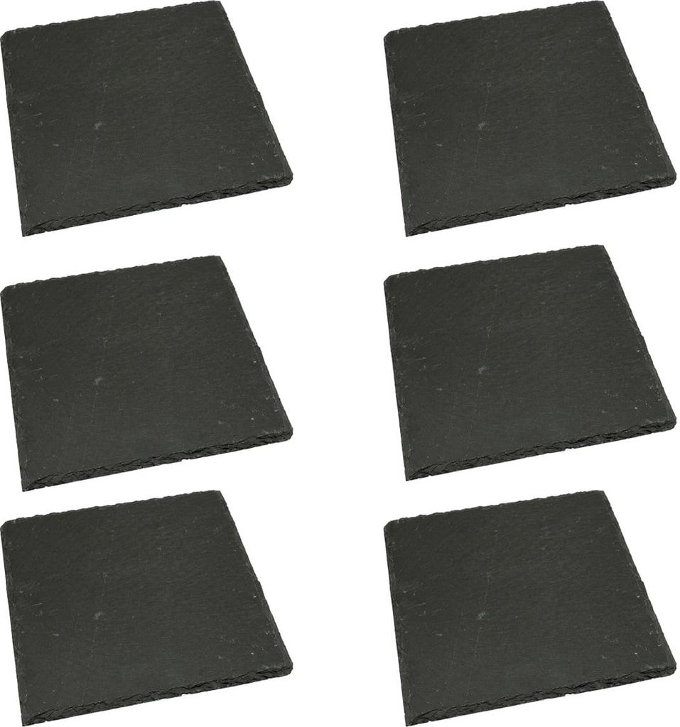 Schieferplatten im 6er Set Servierteller 20 x 20 cm