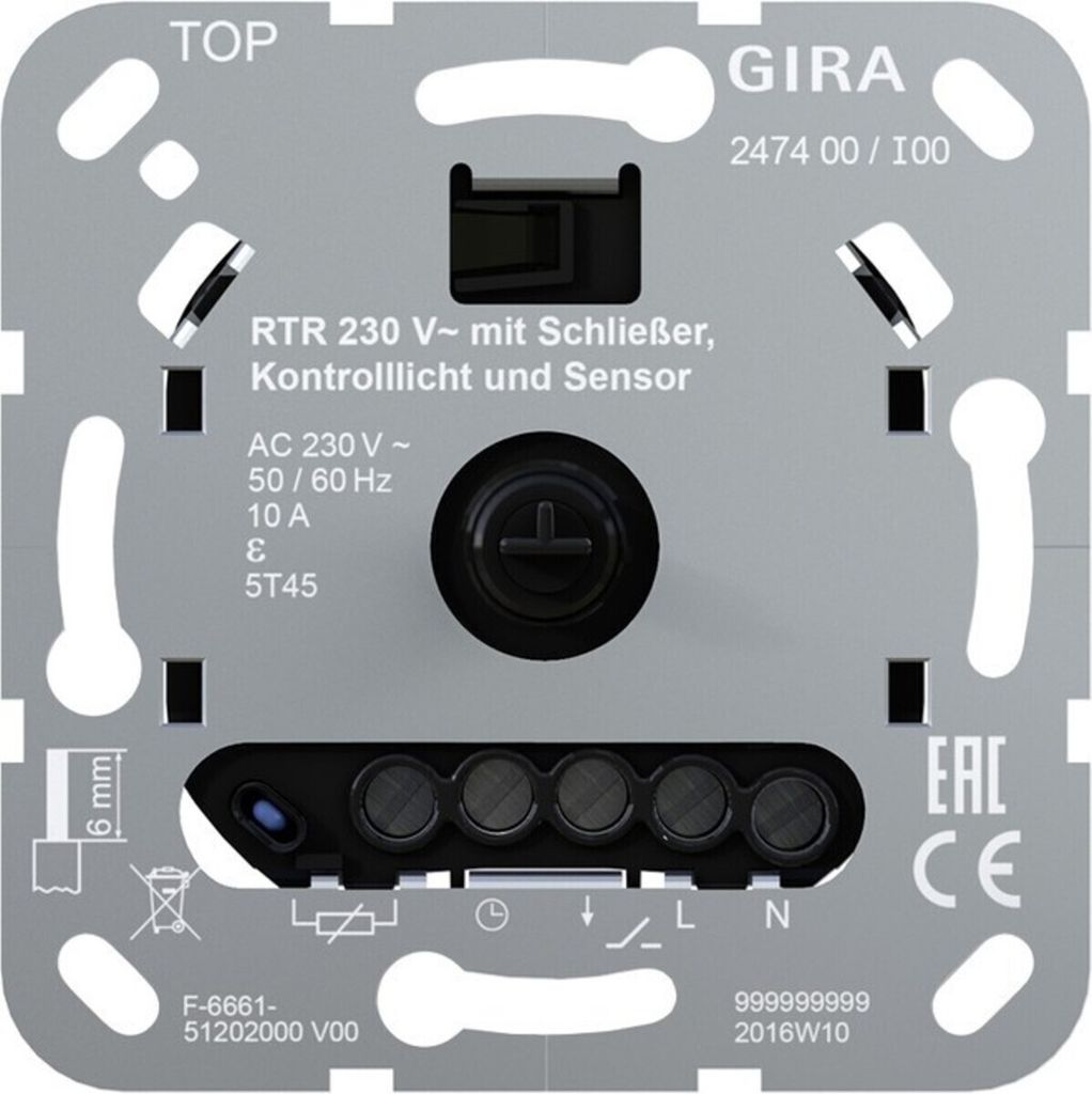 Gira Raumtemperaturregler 230V Schließer 247400 (247400)