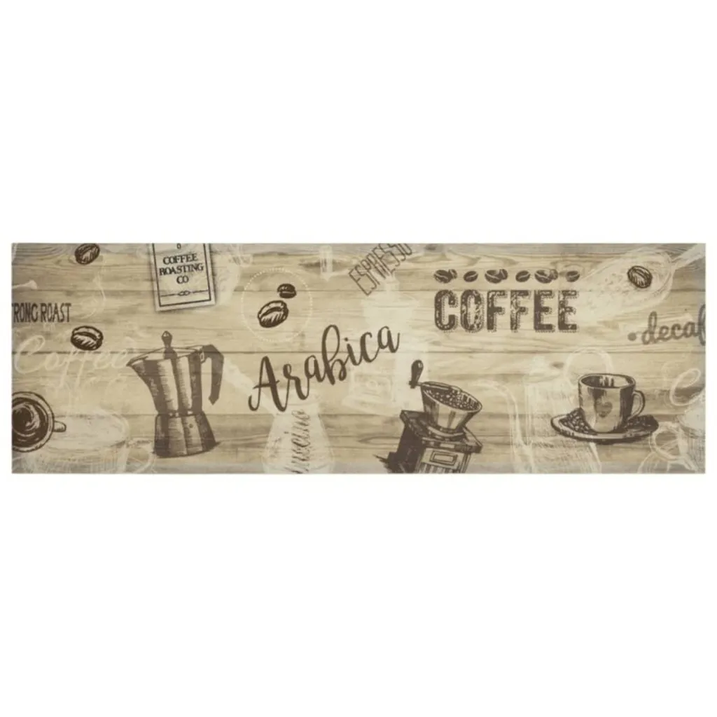 Tapis de cuisine Lavable Anti-tache Marron 60x180 cm Velours Durable