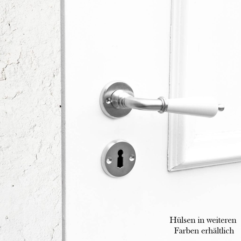 Drückergarnitur für Zimmertüren, Keramikgriff | BB | Nickel matt
