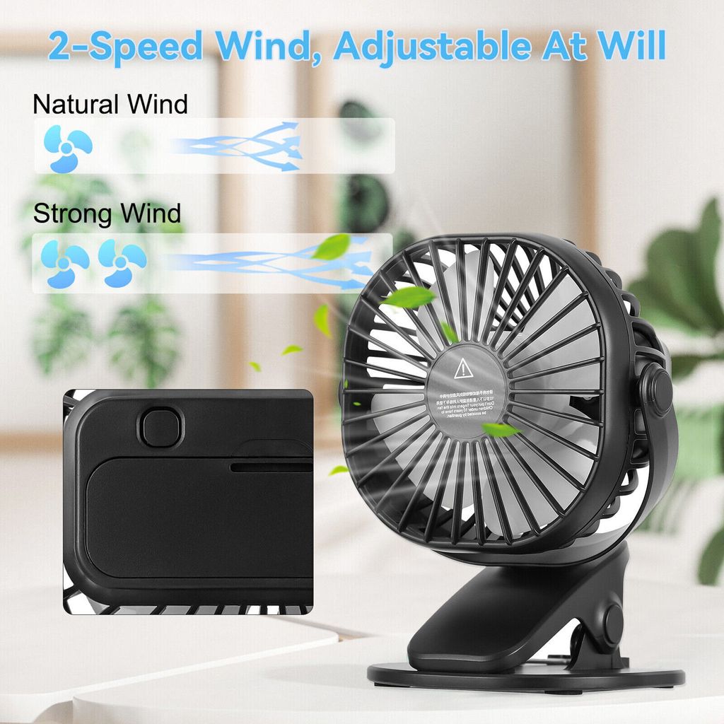 Mini Tischventilator Clip Ventilator Leise Ventilator mit Produktbild 7