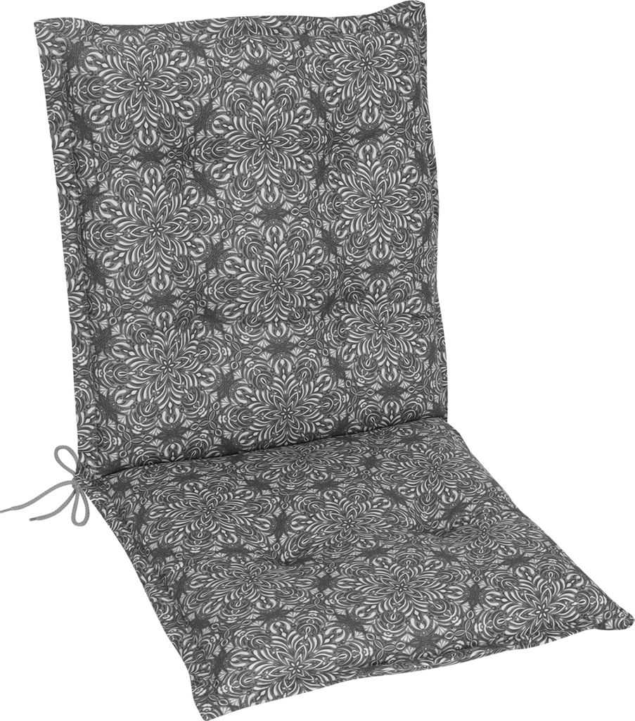 Herlag Niedriglehner-Auflage Valeria Gartenstuhlauflage Mandala-Muster Anthrazit 103x50x7,5cm