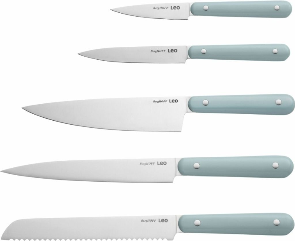 BergHOFF 3950473, Messer-Set, Edelstahl, ABS, Edelstahl, Grün, Leo