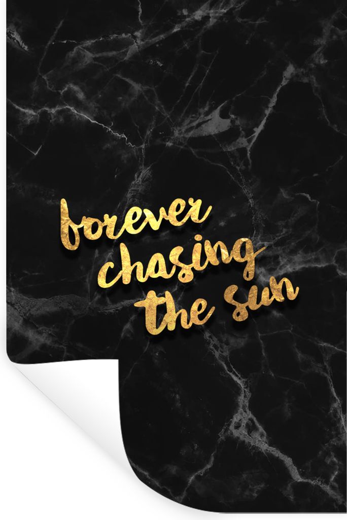 MuchoWow Wandtattoo Wandsticker Wandaufkleber Zitate - Sonne - Gold - Marmor 40x60 cm Selbstklebend und Repositionierbar - Wierderverwendbar - Se...