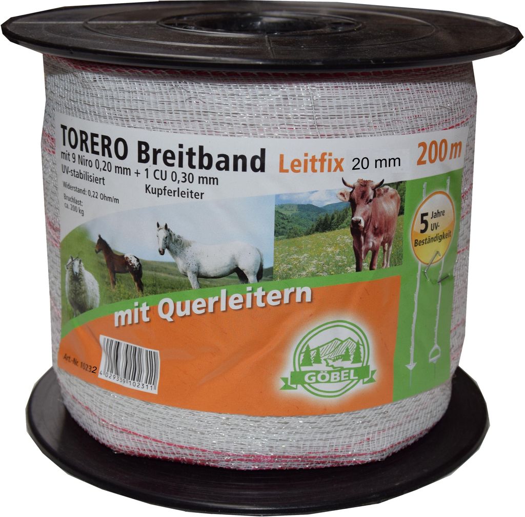 Göbel Torero-Breitband, 20 mm, 200 m, weiß/rot, 10232