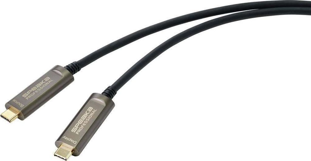 SpeaKa Professional USB-C Anschlusskabel USB-C Stecker, USB-C Stecker 10.00 m Schwarz SP-9505620 TPE-Mantel USB-C -D