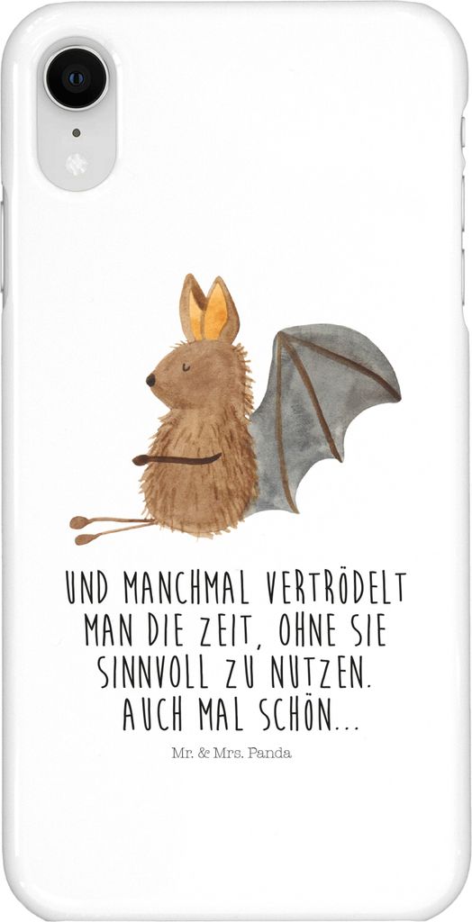 Mr. & Mrs. Panda Iphone XR Handyhülle Fledermaus Sitzen - Weiß - Geschenk, Premium Kunststoff, Fledermäuse, Lustige Sprüche, Entspannen, Handy ...