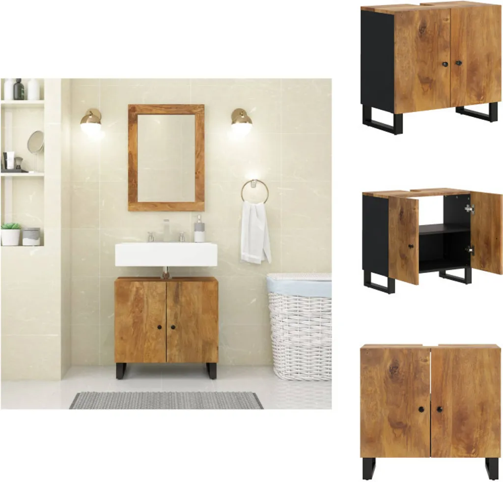 Set Bagno vidaXL Mango Naturale | Ordine e Stile Sostenibile