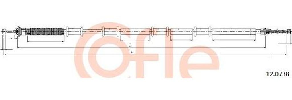 COFLE 12.0738 Seilzug, Handbremse OE 51816315 kompatibel mit Doblo