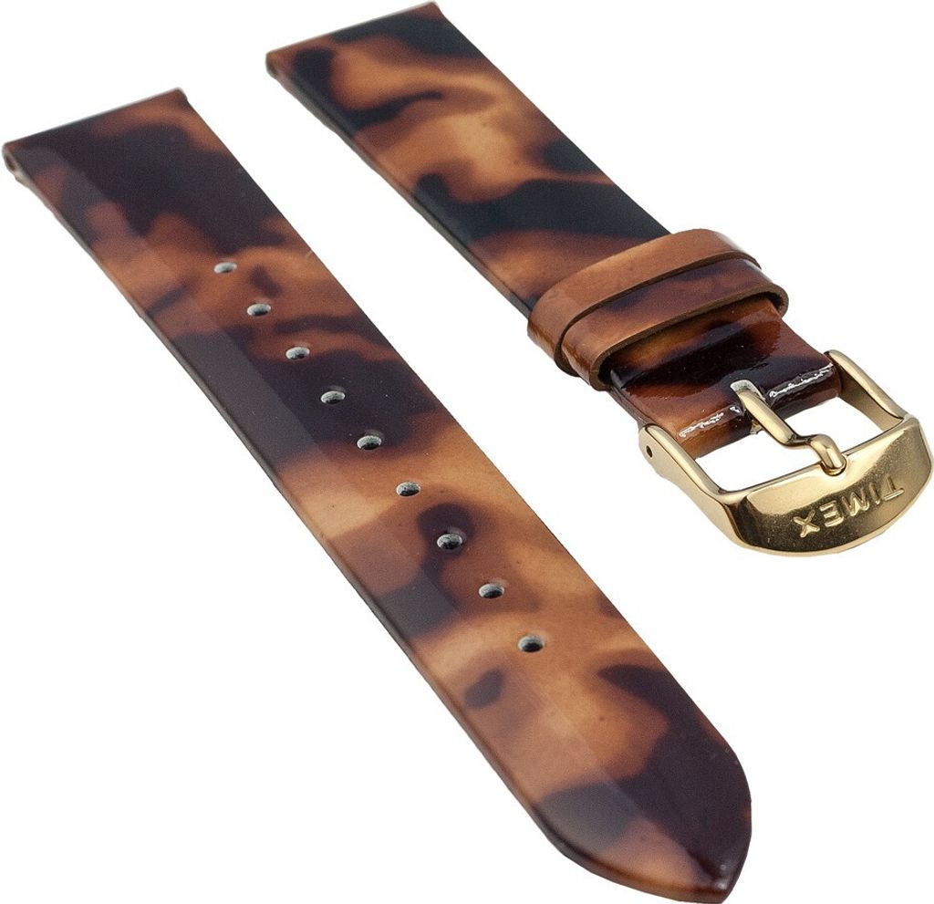 Timex Ersatzband glänzend Braun meliert 18mm für T2P237