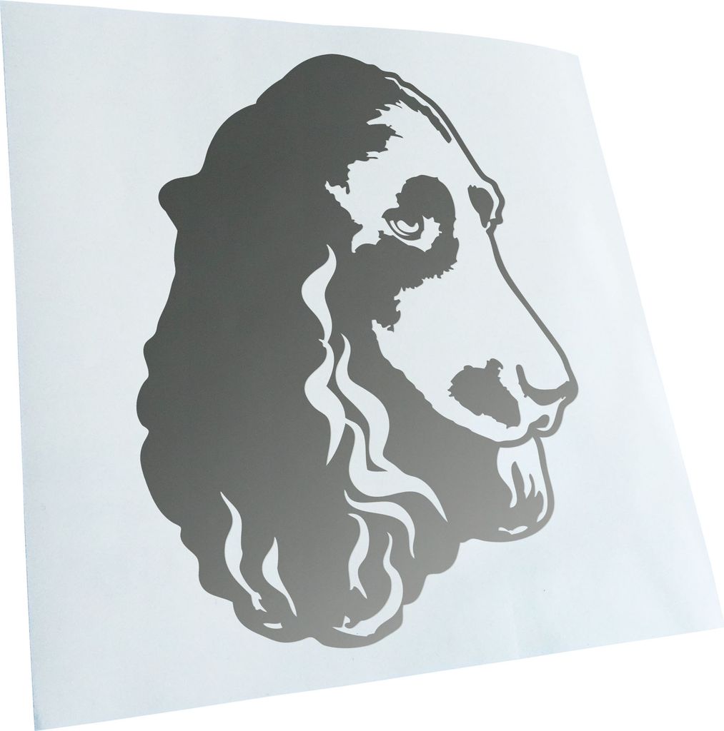Kiwistar - Autoaufkleber - Field Spaniel Hund - Silber - 24x18cm - Aufkleber für Auto, Laptop, Fahrrad, LKW, Motorrad Mehrfarbig JDM Decal Racing