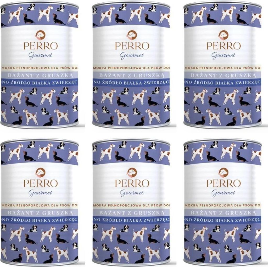 PERRO Gourmet Fasan mit Birne Nassfutter für Hunde, 6 x 400 g