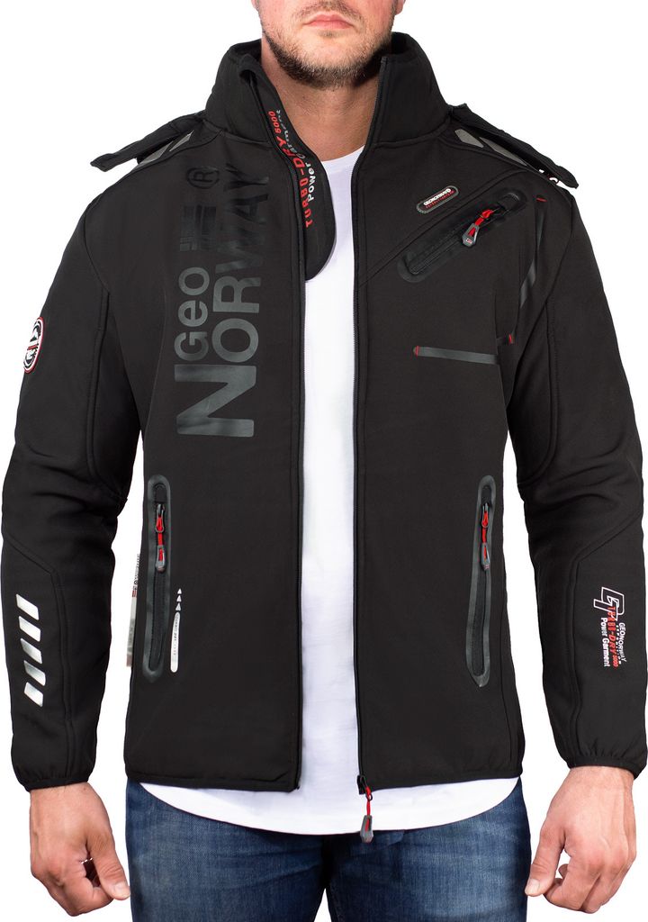 Geo Norway Herren Regular Fit Softshelljacke royaute Black S