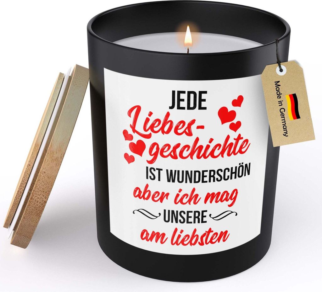 22Feels Jahrestag Geschenk Frauen Männer Spruchkerze Hochzeitstag Sojawachs Kerze im Glas Handgemacht Ehe-Partner-in Paar Liebe Freundin Duft Nach...
