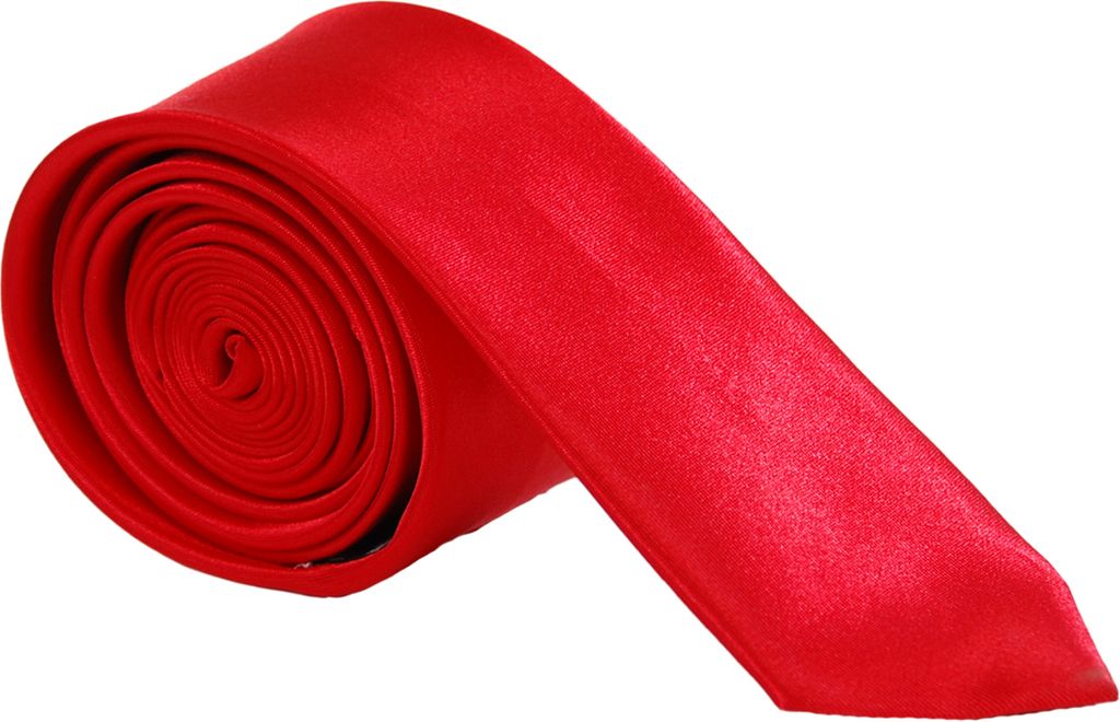 Edel Krawatten Schmal Unifarben Rot