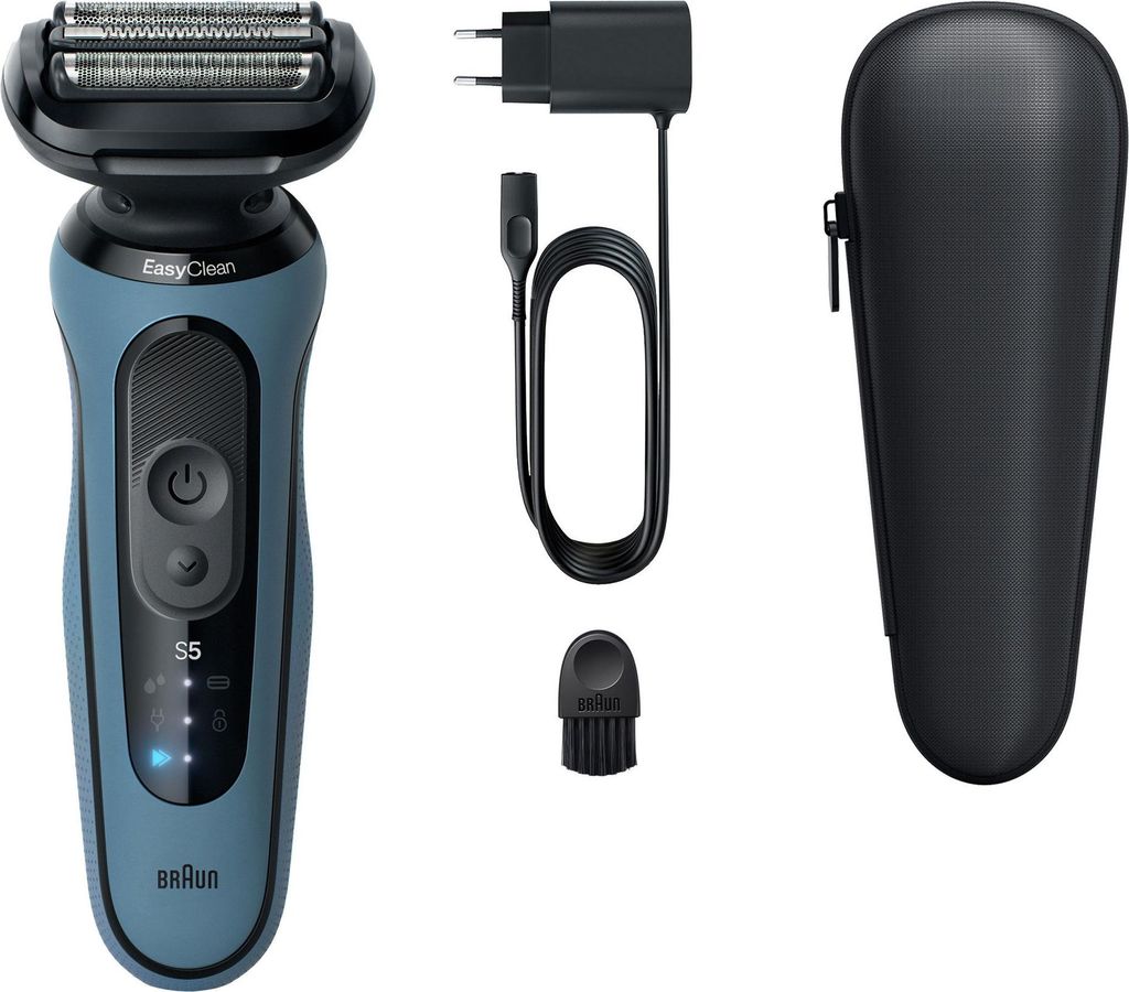 Braun Series 5 52-A1000s, Folienschaber, Blau, Tasten, Akku, Lithium-Ion (Li-Ion), Integrierte Batterie