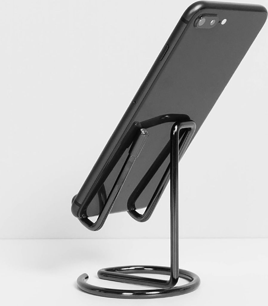 Telefonhalter starker Lagerkapazität Multifunktional Electroplated Desk Smart Phone Tablet Lazy Bracket zum Fernsehen-Schwarz